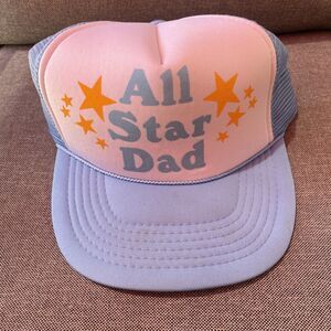 Vtg Russ All Star Dad Hat Cap Blue Trucker Mesh Back Snapback Father's Day
